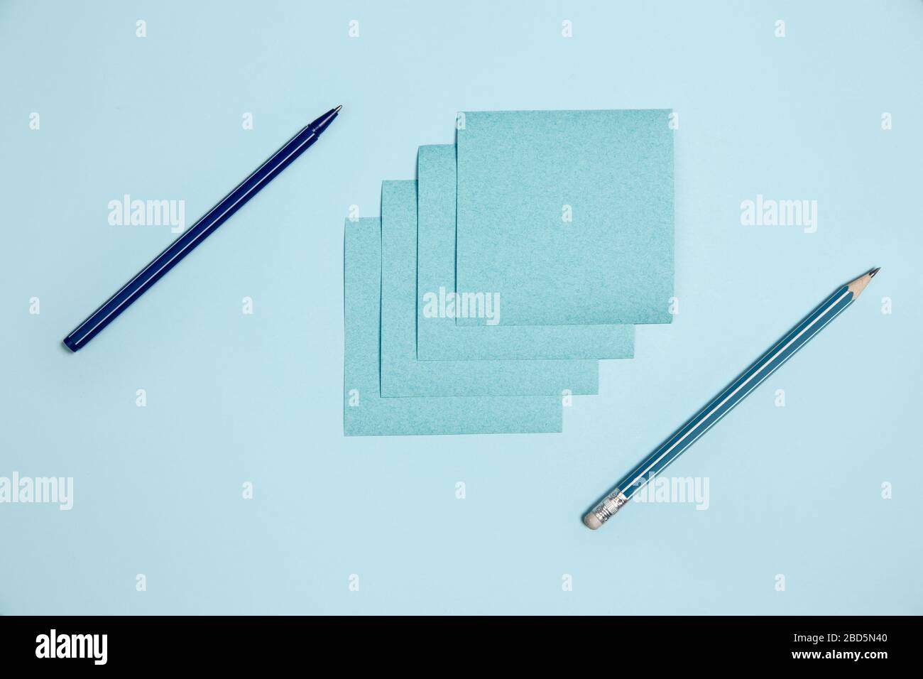 Sticker paper. Monochrome stylish and trendy composition in blue color ...