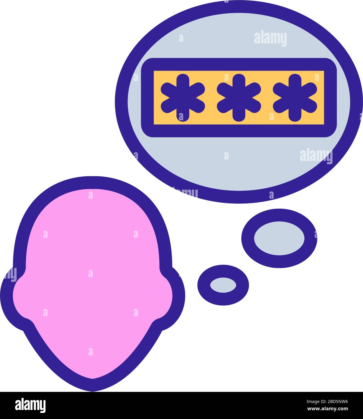 password to come up icon vector outline illustration Stock Vector Image ...