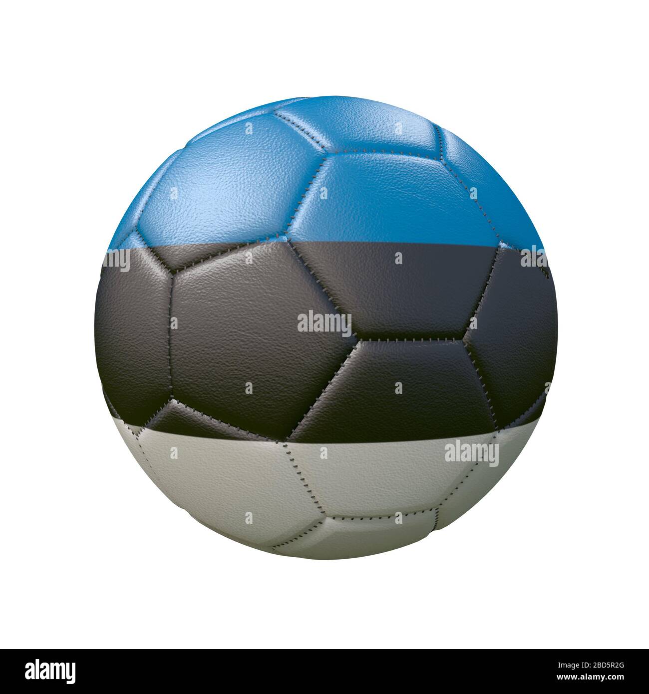 Soccer ball in flag colors isolated on white background. Estonia. 3D image Stock Photo