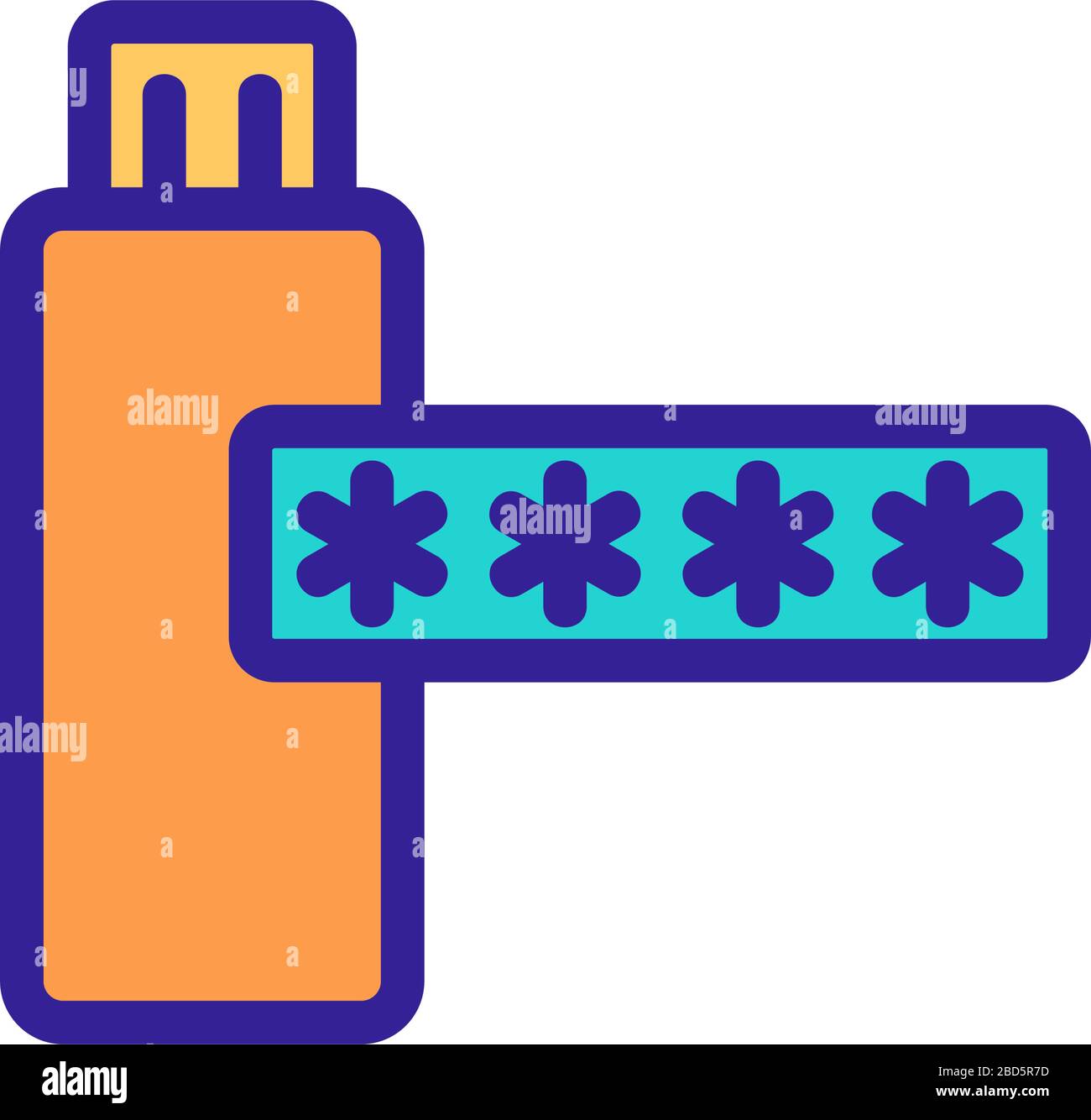 the password on the flash card icon vector outline illustration Stock ...