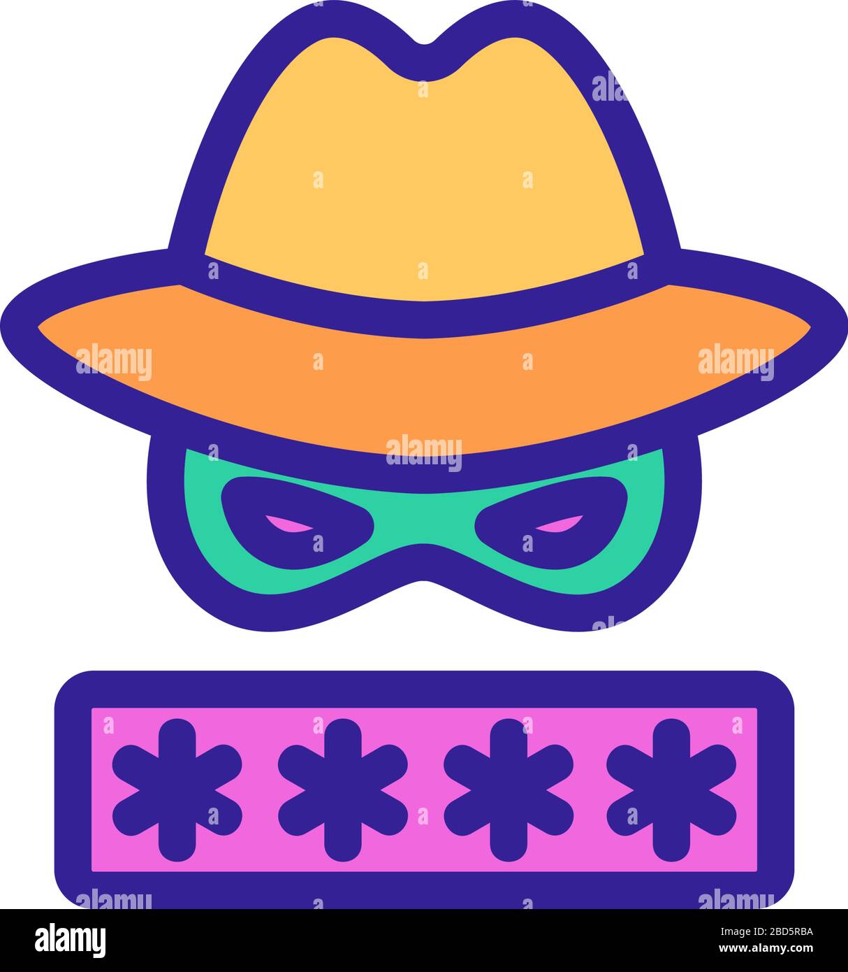 password hacker icon vector outline illustration Stock Vector Image ...