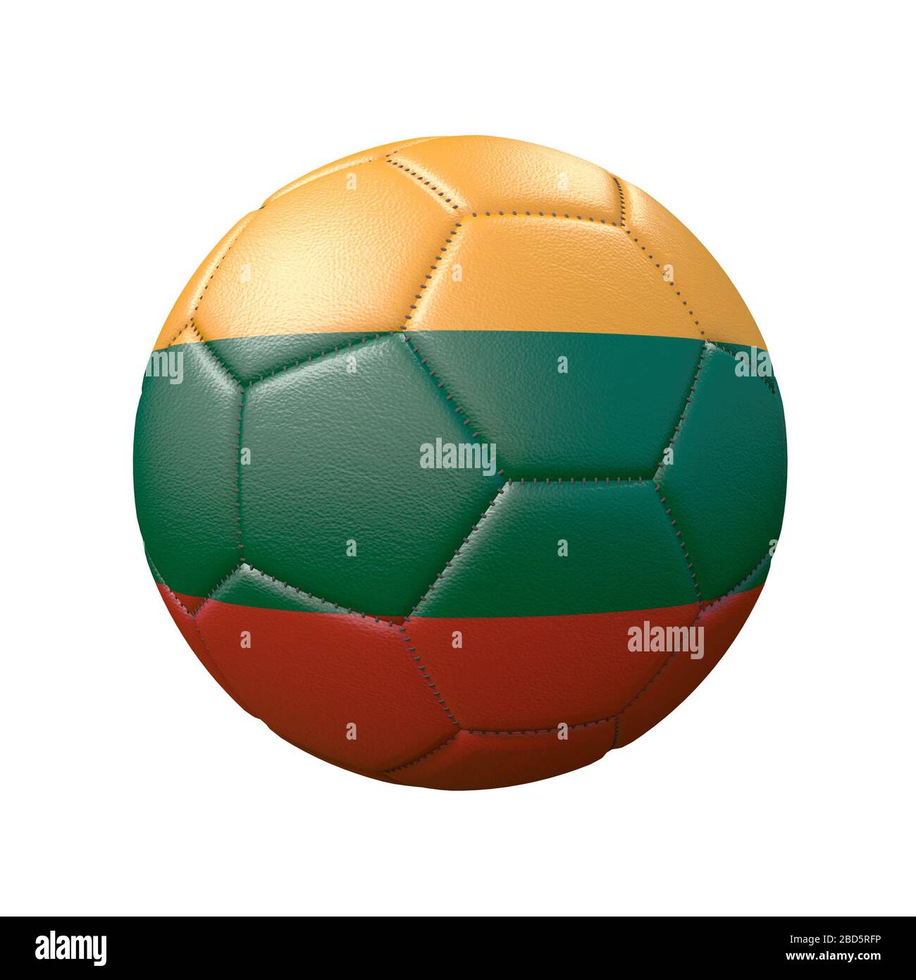 Soccer ball in flag colors isolated on white background. Lithuania. 3D image Stock Photo