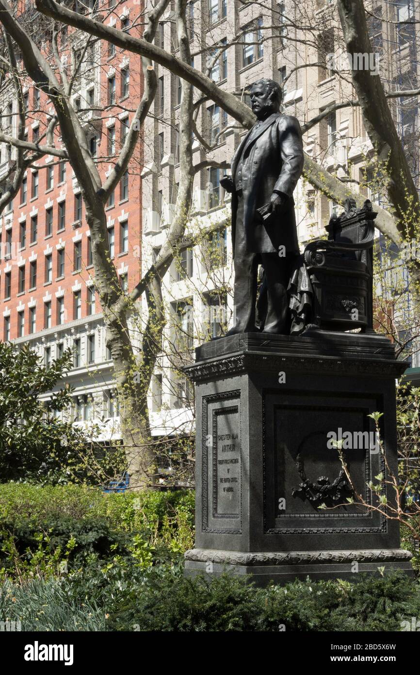 Chester A. Arthur Statue, Madison Square Park, NYC Stock Photo