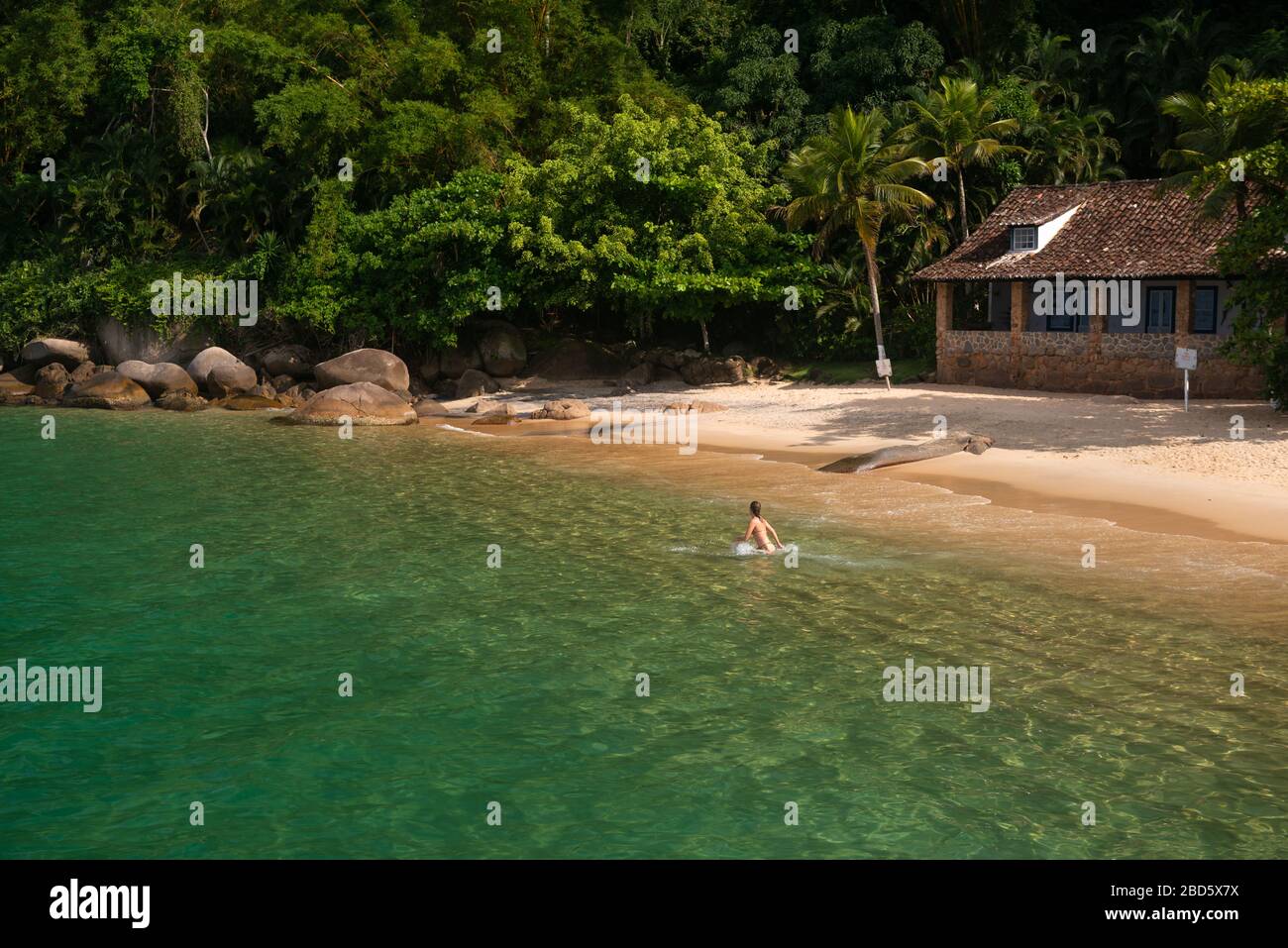 A calm beach near Paraty, Rio de Janeiro, Brazil Stock Photo