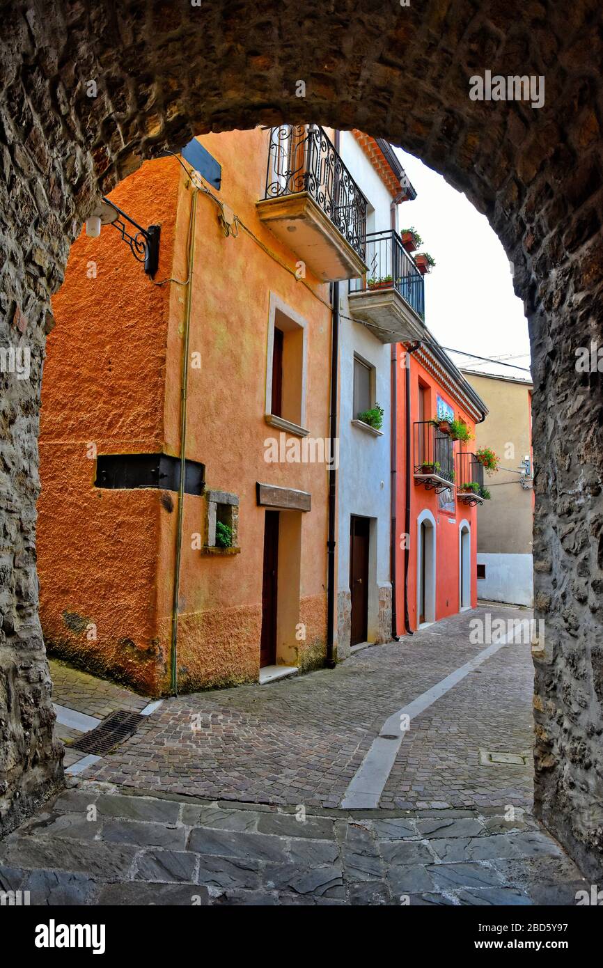 Colorful houses in a country of artists in Italy Stock Photo - Alamy