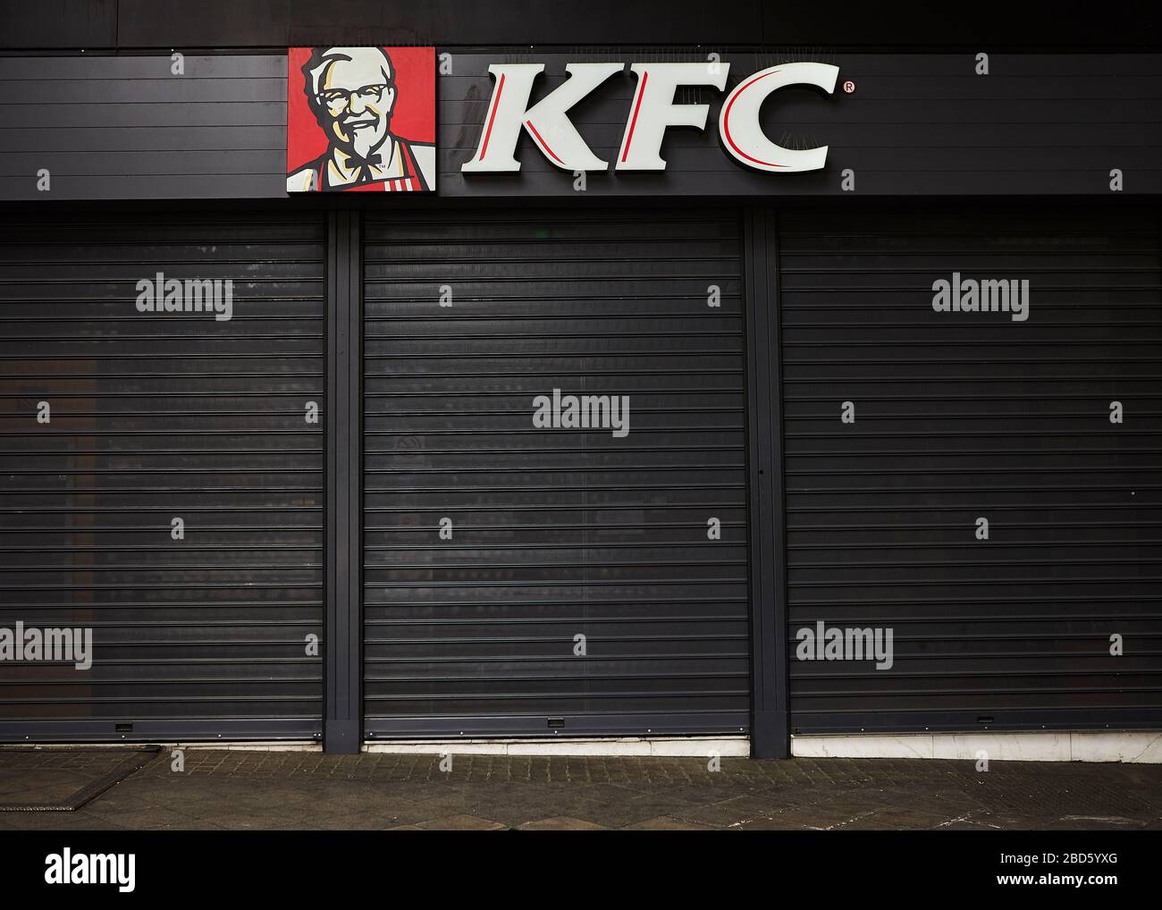 KFC, kentucky fried chicken restaurant closed, coronavirus Stock Photo