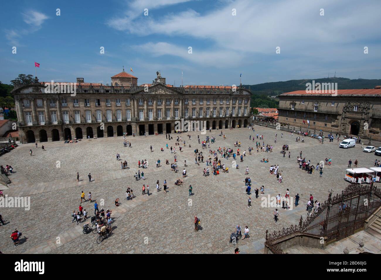 Palace of Raxoi and Hotel Parador Santiago de Compostela, Plaza del Obradoiro, Santiago de Compostela, Galicia, Spain, Europe Stock Photo