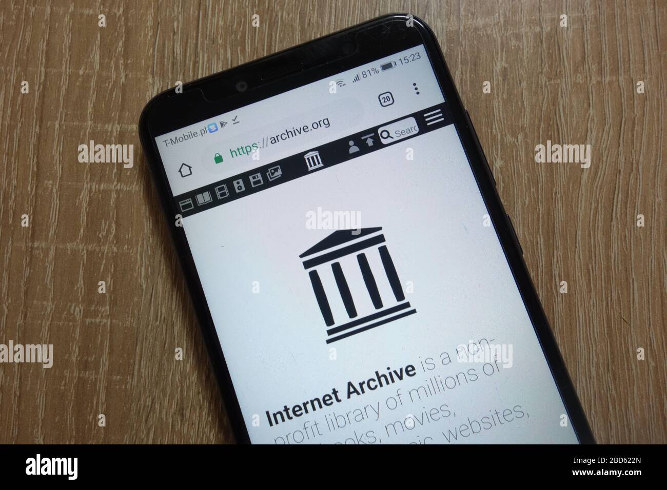 Internet Archive website (archive.org) displayed on smartphone Stock Photo