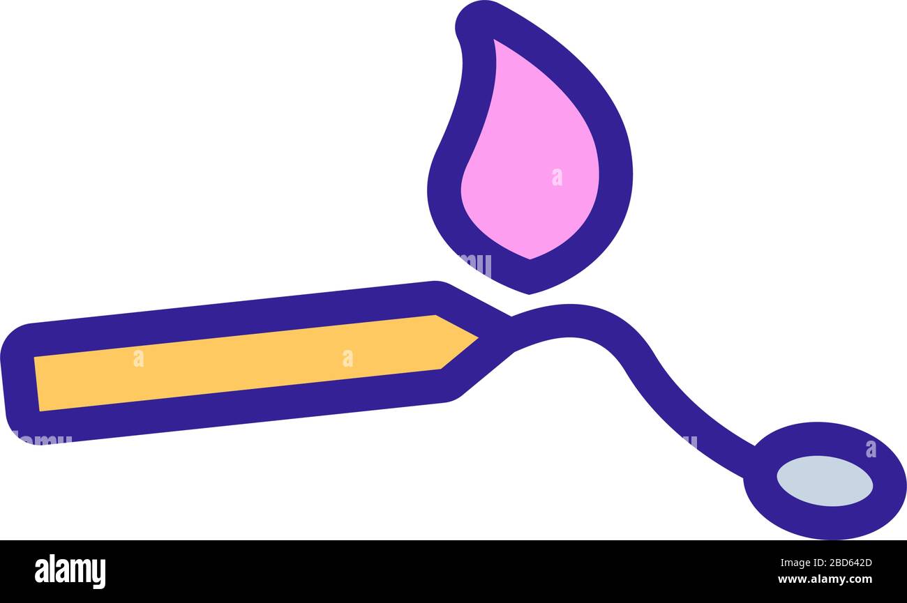 the match is burning icon vector outline illustration Stock Vector ...