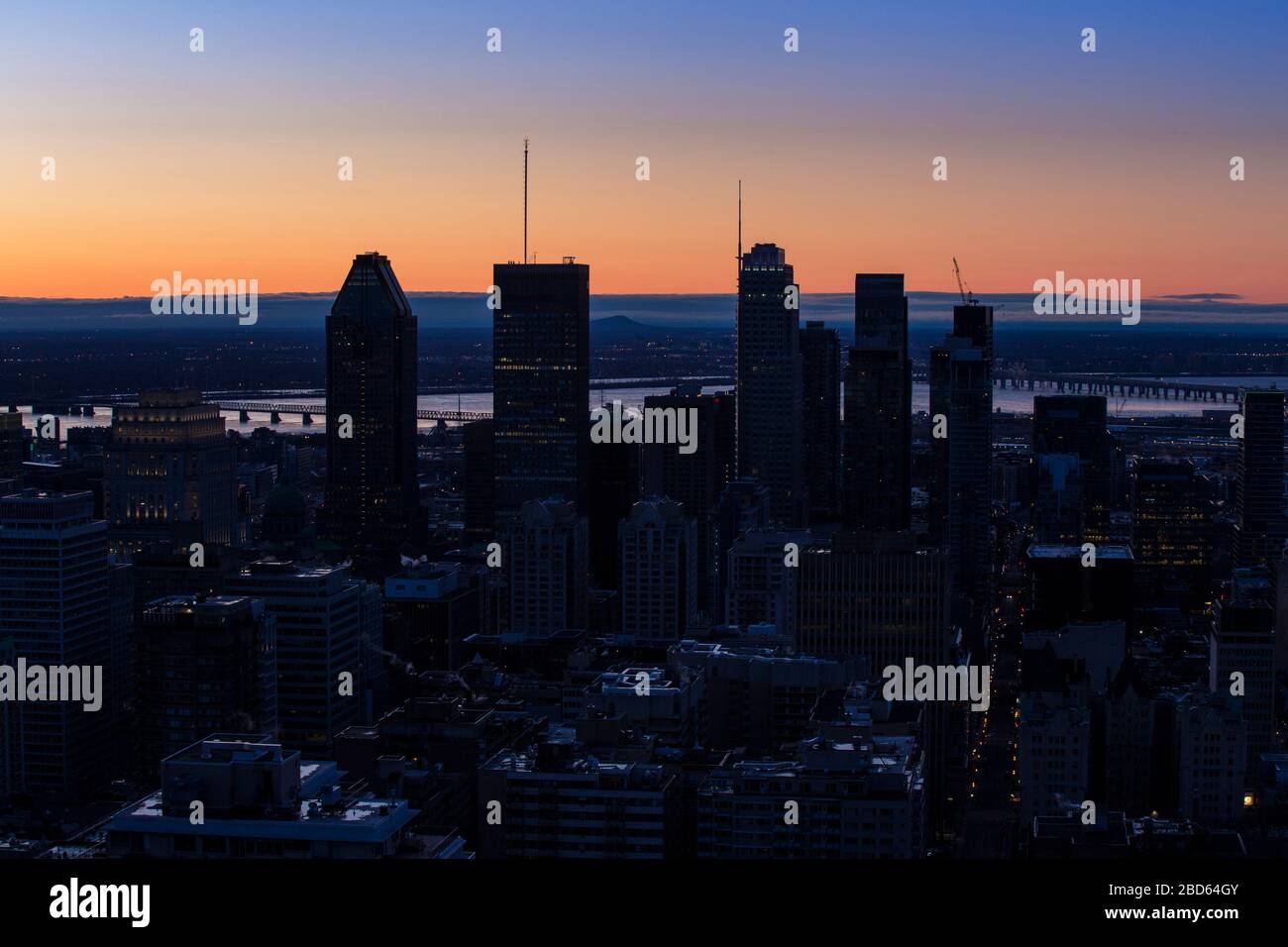 Sunrise over Montreal, Quebec, Canada Stock Photo Alamy