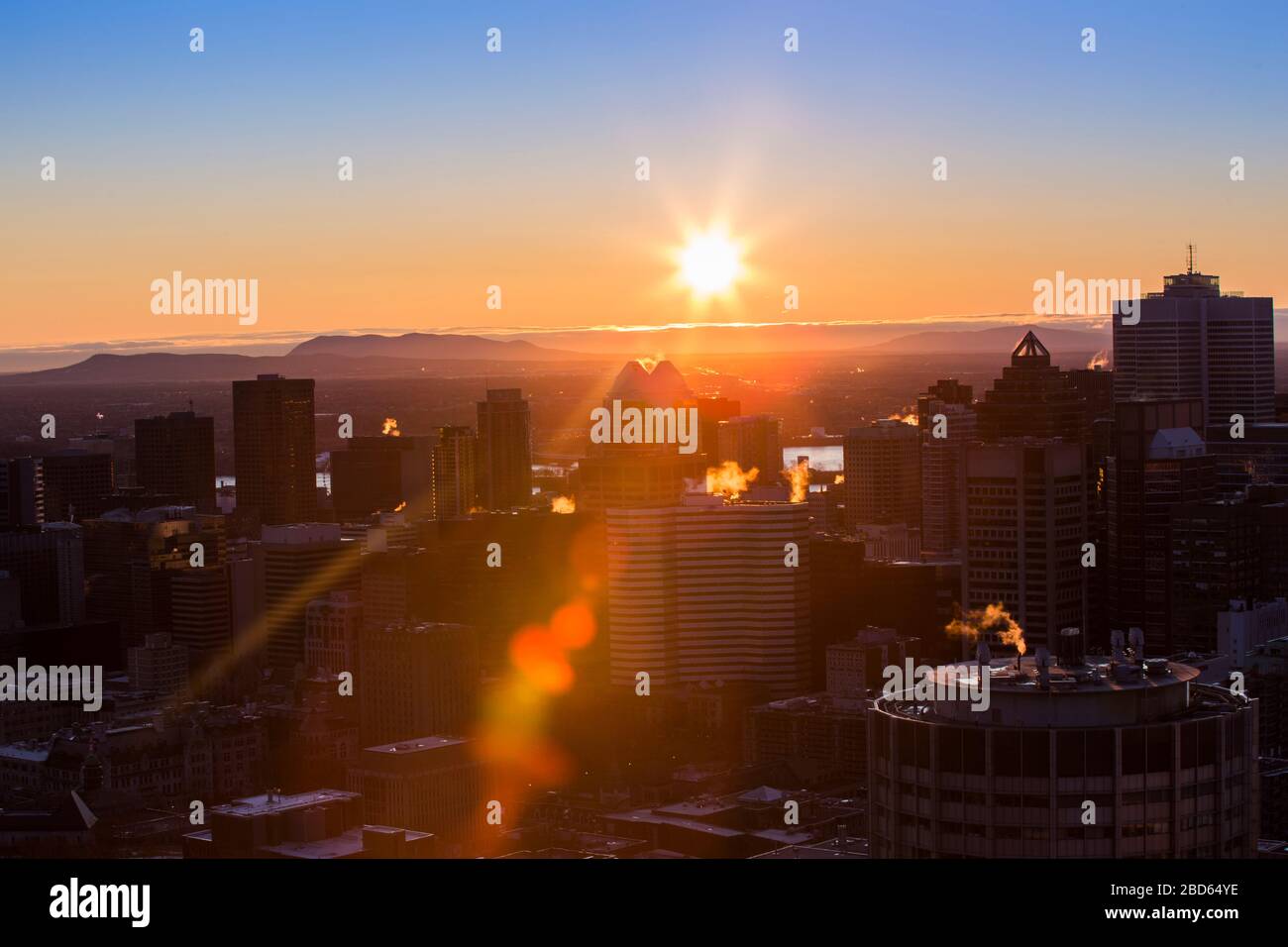 Sunrise over Montreal, Quebec, Canada Stock Photo Alamy