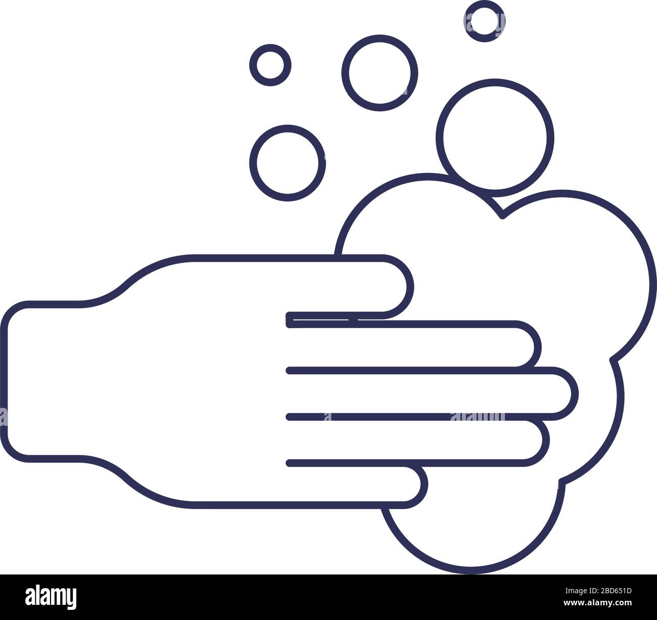 washing hands with water and soap, line style icon vector illustration ...