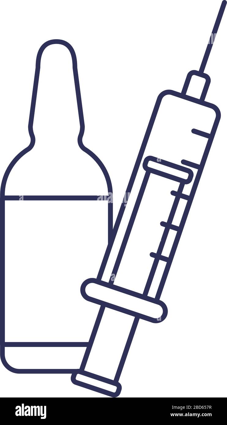 vaccination medical immunization, line style icon vector illustration design Stock Vector