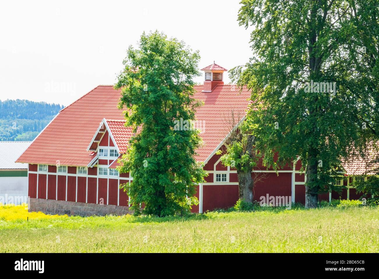 Old red wooden barn in a rural landscape Stock Photo - Alamy