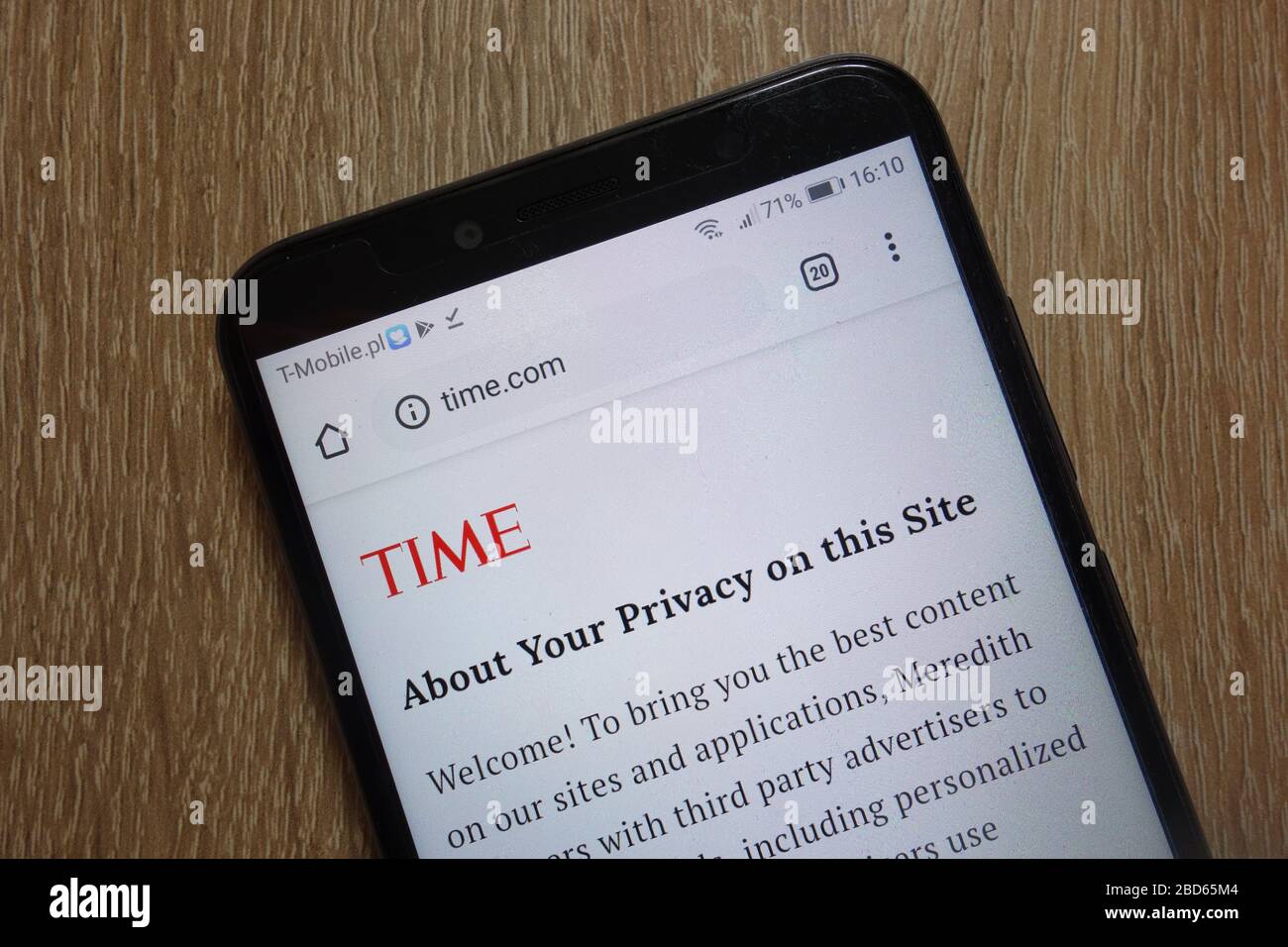 Time magazine website (time.com) displayed on smartphone Stock Photo