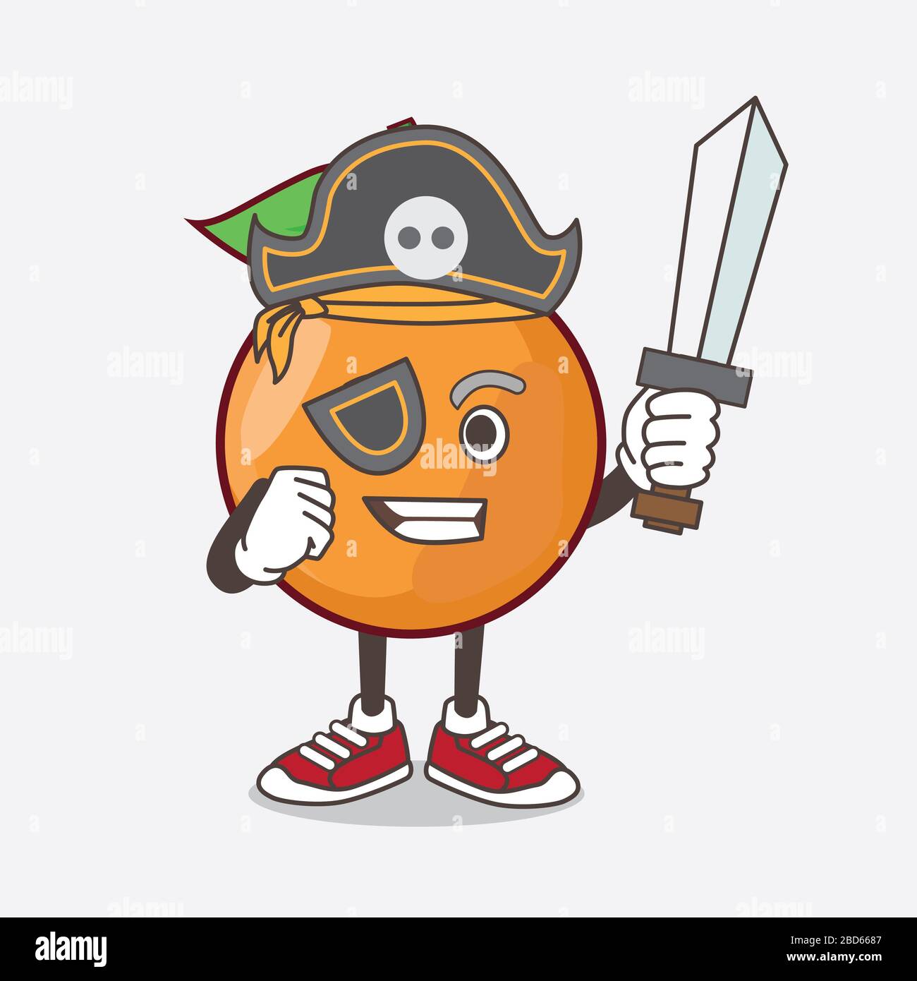 An illustration of Clementine Orange Fruit cartoon mascot character in