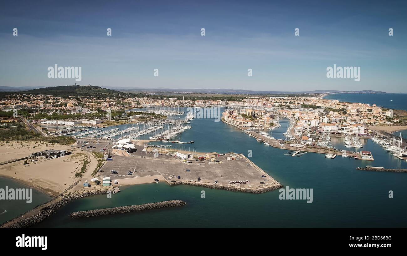aerial view of the cap d'agde, france Stock Photo