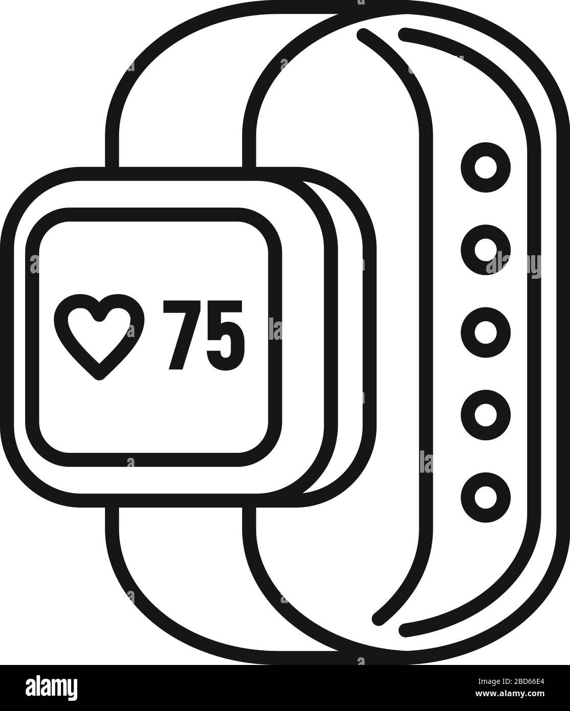 Heart rate smartwatch icon. Outline heart rate smartwatch vector icon ...