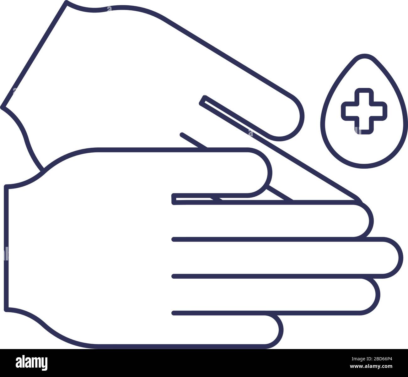 washing hands with water and soap, line style icon vector illustration ...
