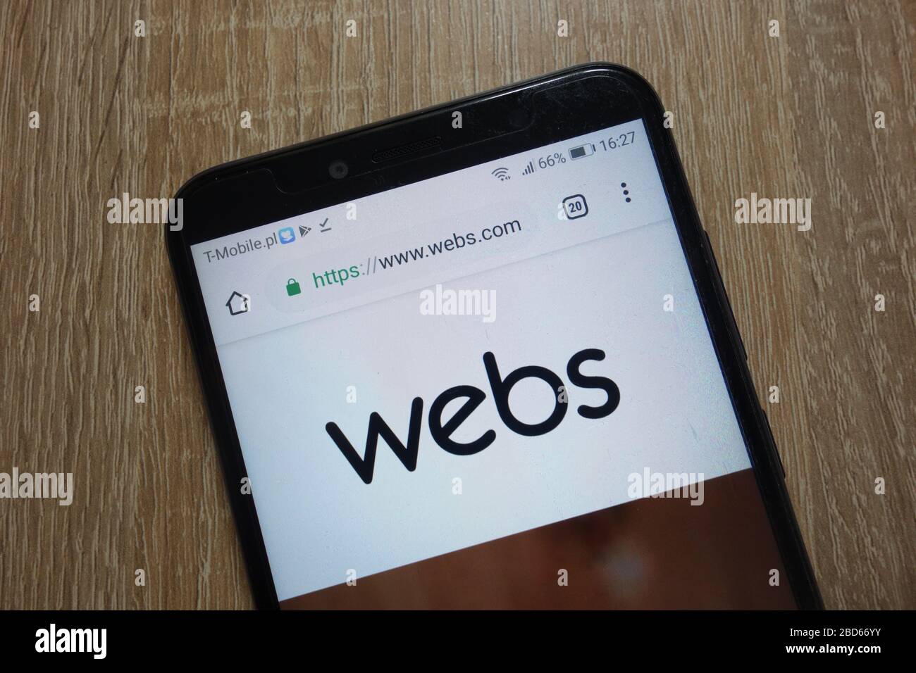 Webs website (www.webs.com) displayed on smartphone Stock Photo