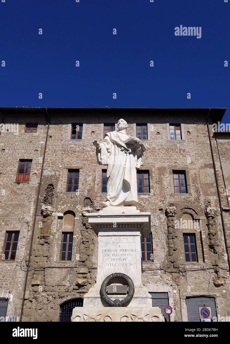 PALESTRINA, ITALY FEBRUARY 20, 2020 statue of Renaissance musician