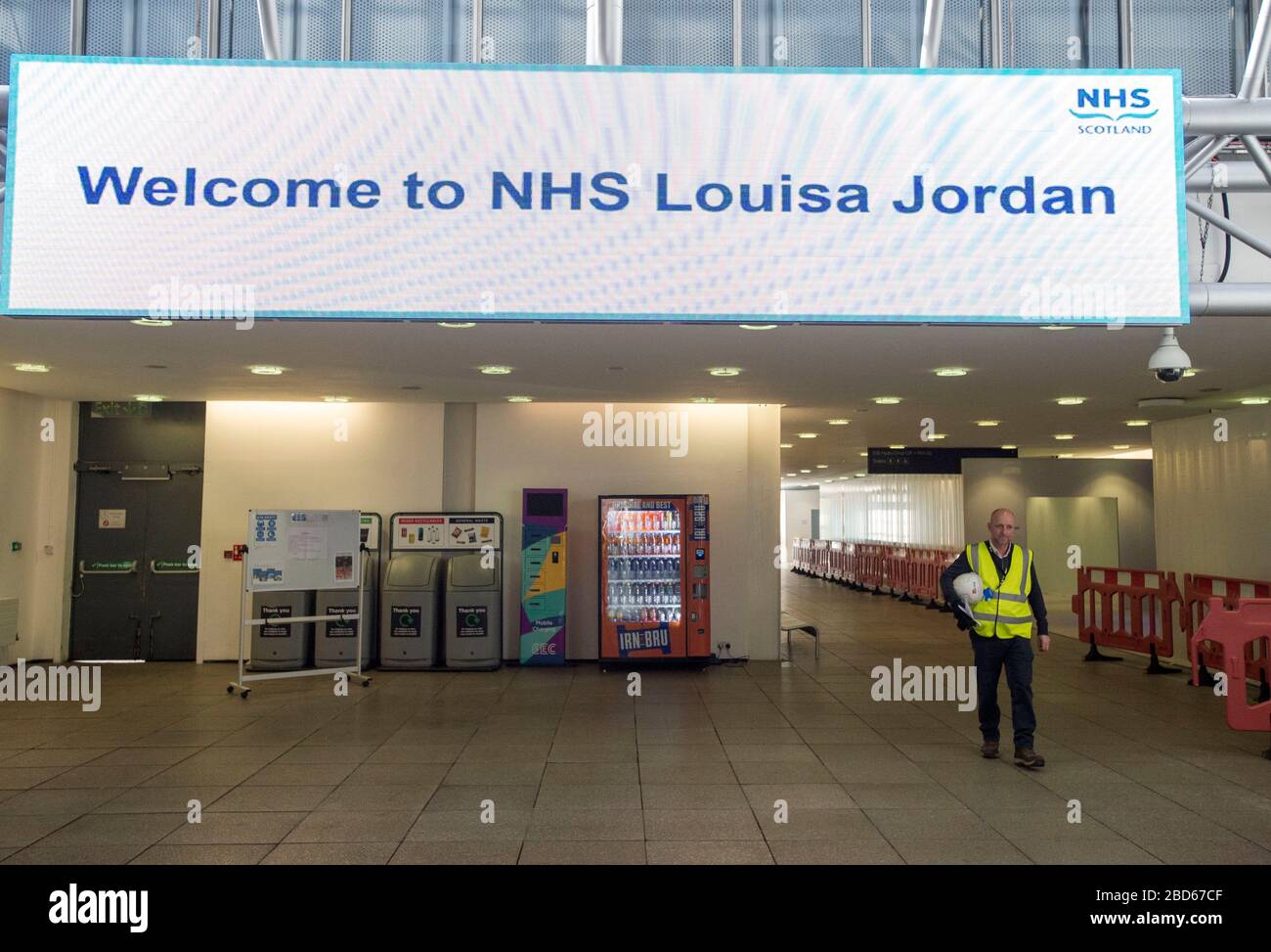 General view of the interior of the new temporary NHS Louisa Jordan Hospital at the SEC event centre, Glasgow. Stock Photo