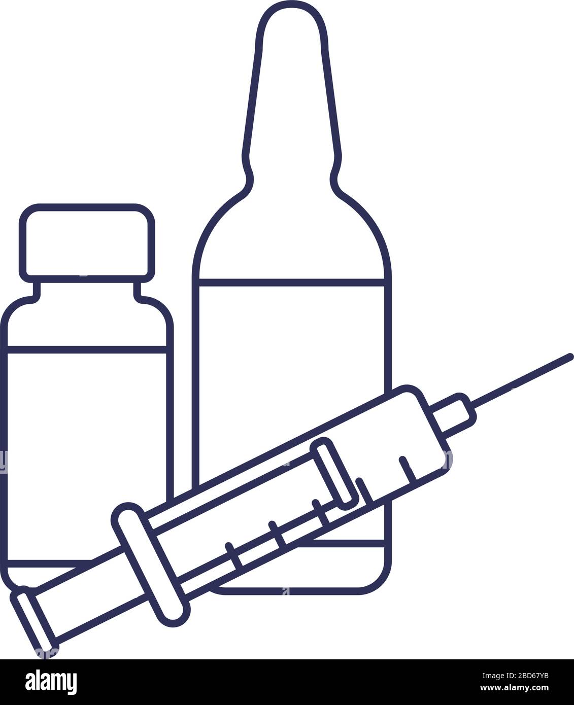 vaccination medical immunization, line style icon vector illustration design Stock Vector