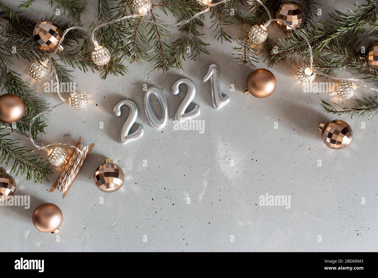 New Year 2021 silver balloons with fireworks. Blurred lights in the  background Stock Photo - Alamy