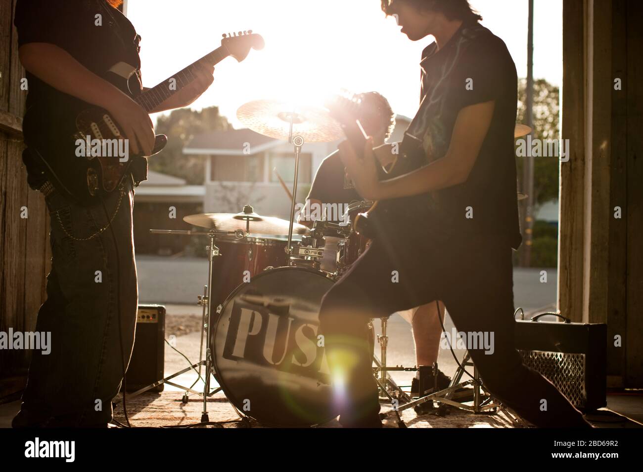 Teenage boy playing drums hires stock photography and images Alamy