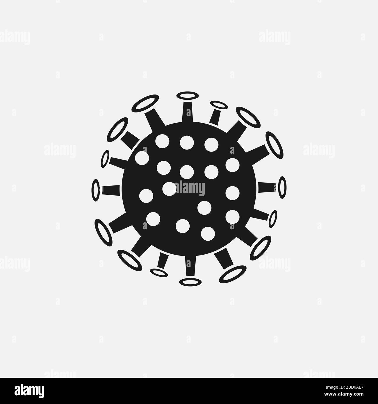 Coronavirus 2019 nCov icon. Virus and epidemic, bacterium, microbiology, pandemic symbol. Flat design. Stock - Vector illustration. Stock Vector