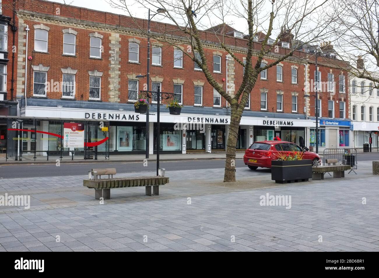 Debenhams store in Salisbury, Wiltshire. UK April 2020. Formerly Style and Gerrish, the famous department store has been a famous landmark for years. Stock Photo