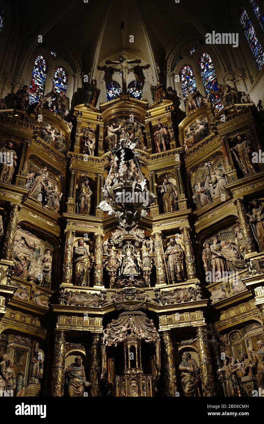 BURGOS CASTILE AND LEON ST MARY CATHEDRAL - CHAPEL AND STATUES - GOTHIC, RENAISSANCE AND BAROC ART PERIOD - SPAIN © Frédéric BEAUMONT Stock Photo