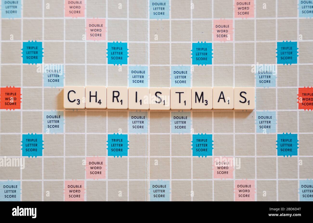 Christmas displayed on a popular board game Stock Photo Alamy