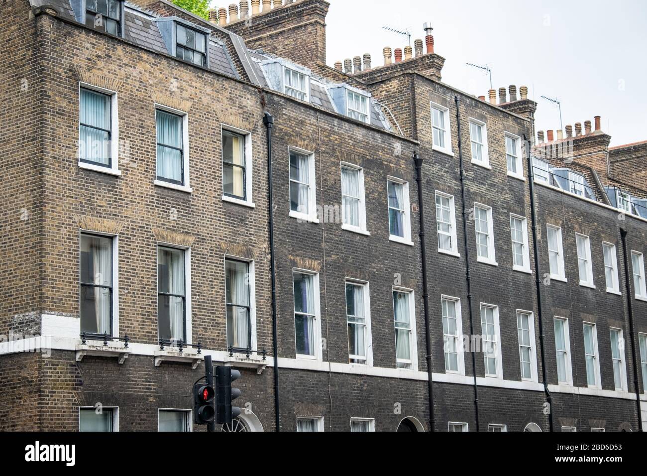 Attractive London townhouses in Kensington, London UK Stock Photo