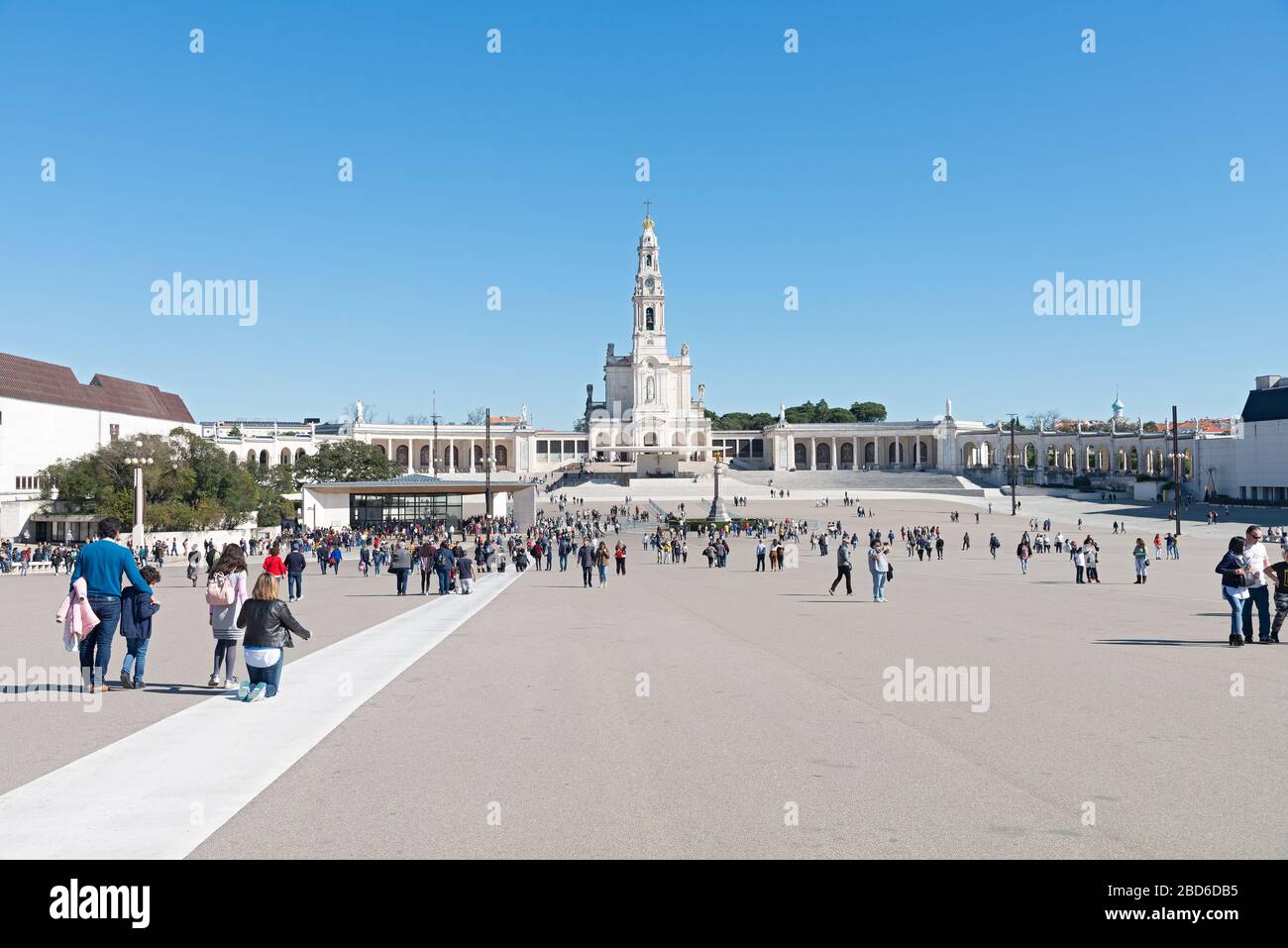 Fatima, Portugal - February 2020: pilgrimage to the Basilica Stock Photo