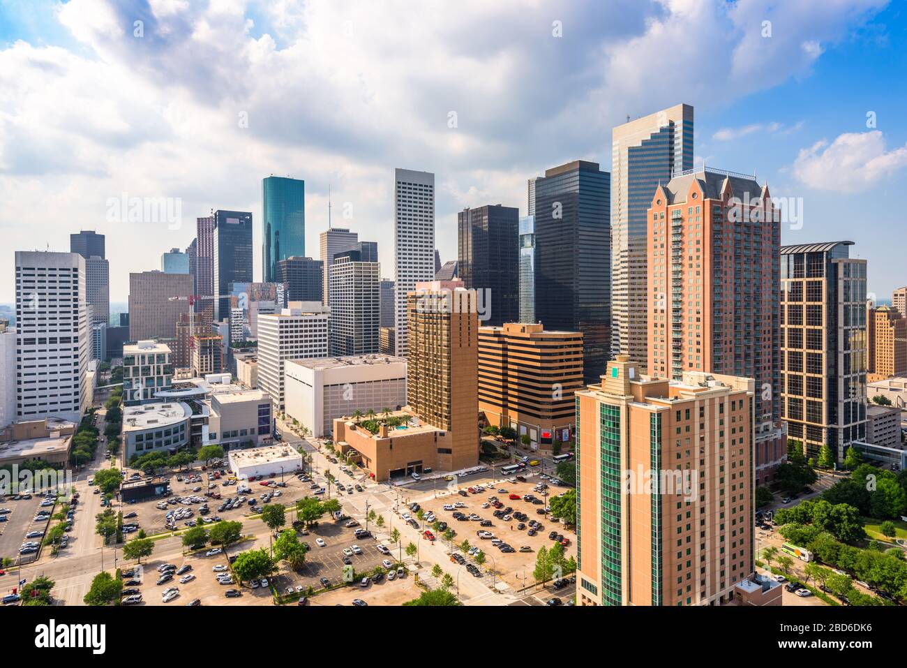 Houston Texas USA downtown city skyline in the afternoon Stock Photo
