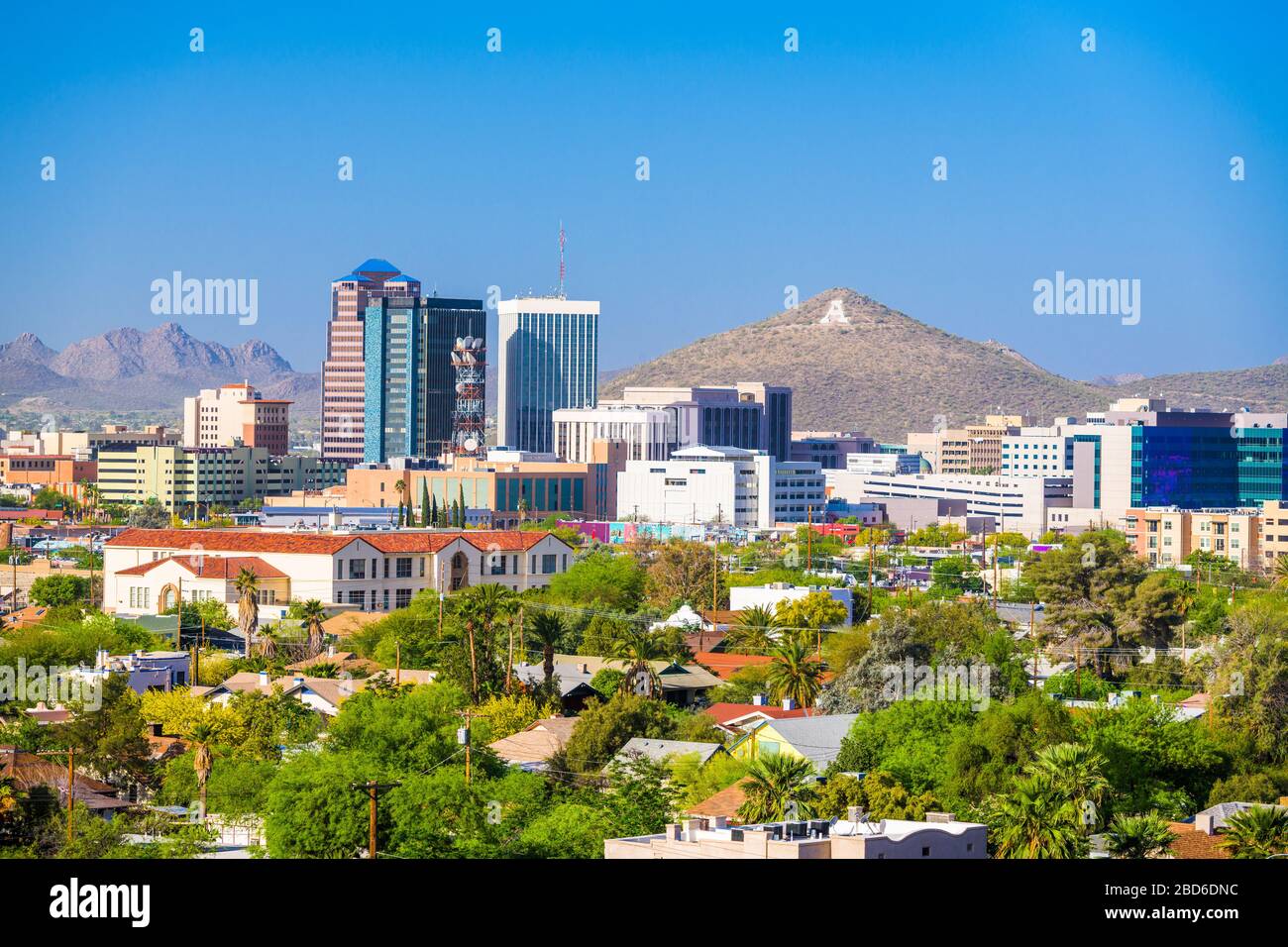 Tucson, Arizona, USA downtown city skyline in the afternoon. Stock Photo