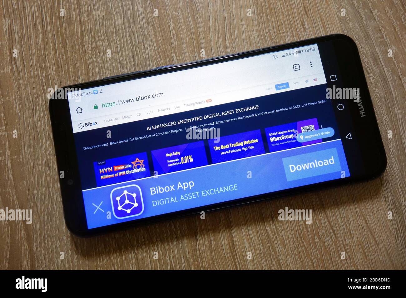 Bibox cryptocurrency exchange website (www.bibox.com) displayed on  smartphone Stock Photo - Alamy