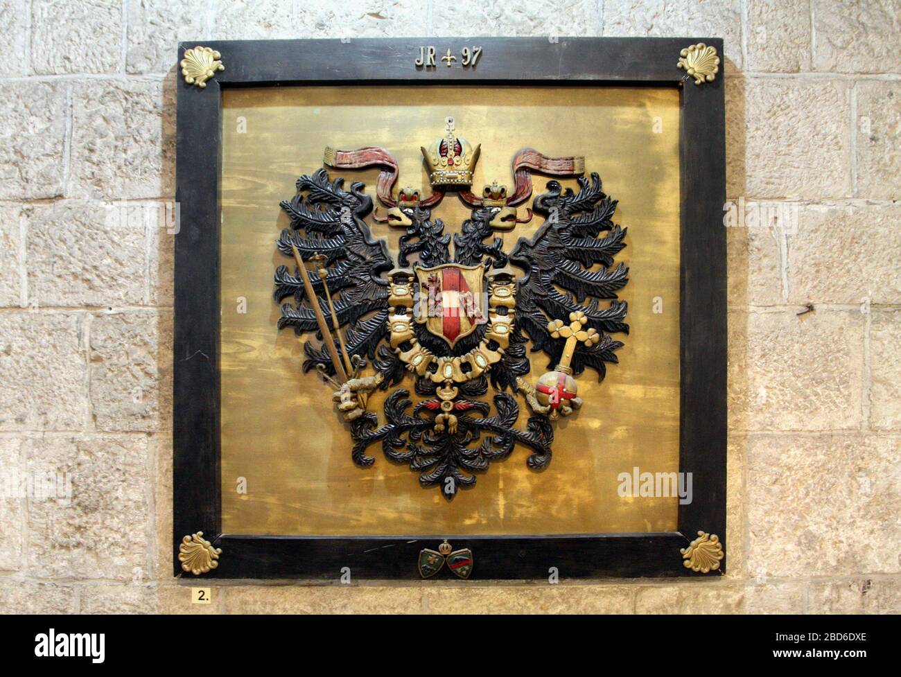 Cracow. Krakow. Poland. Austro-Hungarian eagle. Museum piece from Muzeum Spraw Wojskowych (Museum of Military Affairs) with headquarters at one Stock Photo