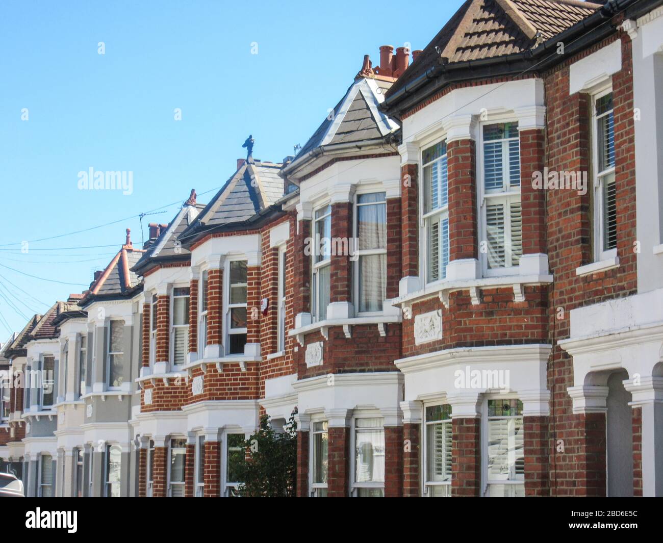 Street of typical terraced houses - London UK Stock Photo - Alamy