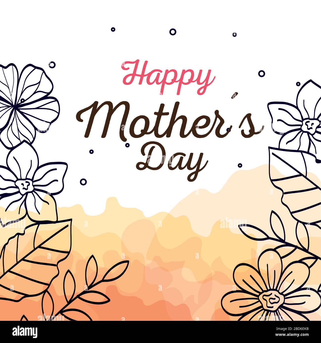 happy mother day card with flowers decoration Stock Vector Image & Art ...