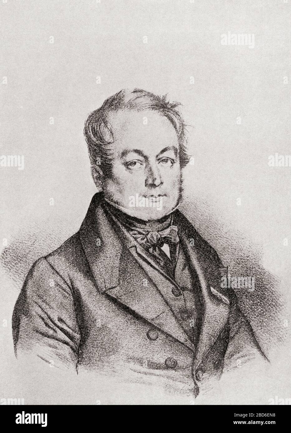 François Magendie, 1783 – 1855. French physiologist, and pioneer of experimental physiology.  From Selected Readings in the History of Physiology, published 1930. Stock Photo