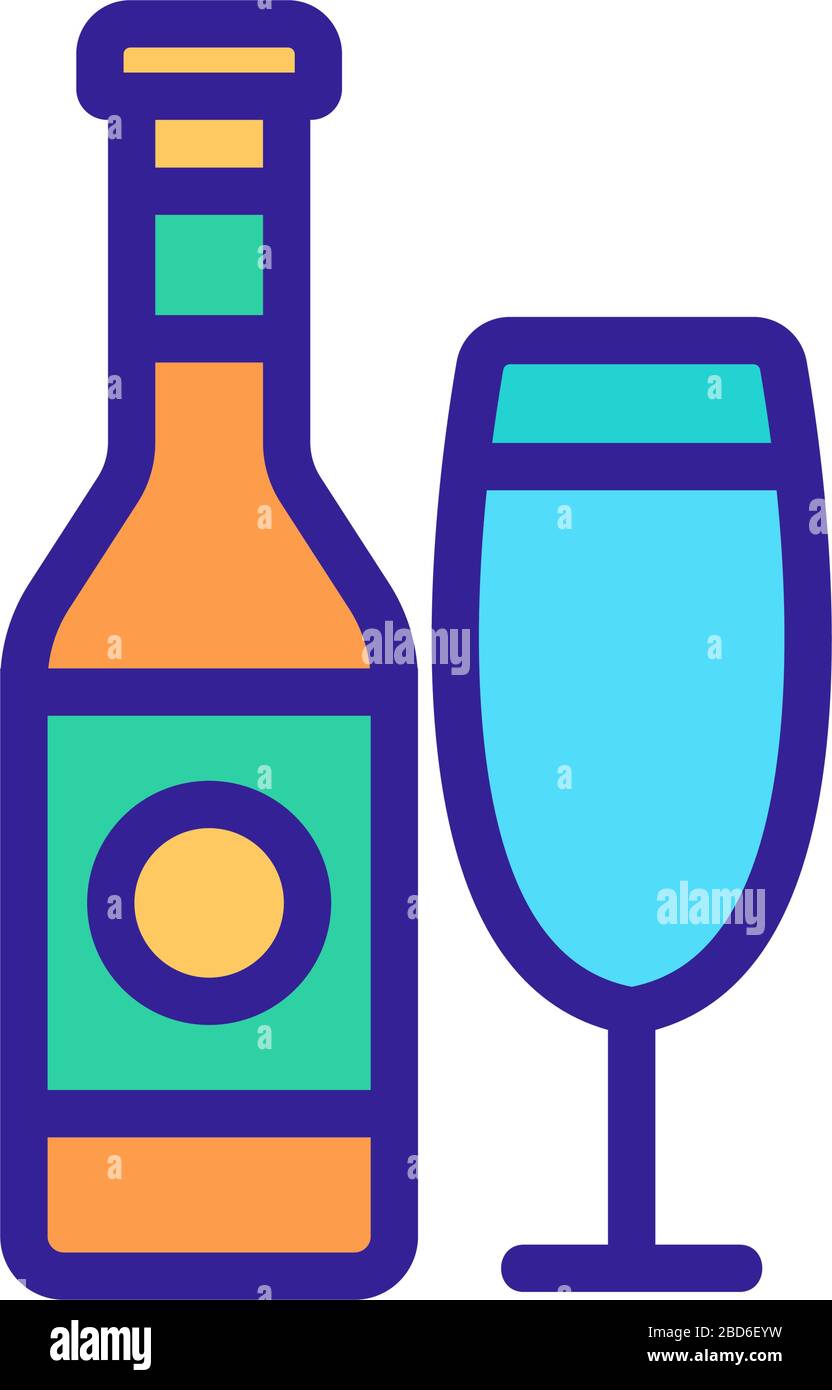 wine bottle glass icon vector outline illustration Stock Vector Image ...