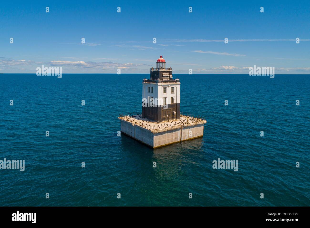 Po Reif  lighthouse tower with a powerful light that is built on or near the shore to guide ships away from danger Stock Photo