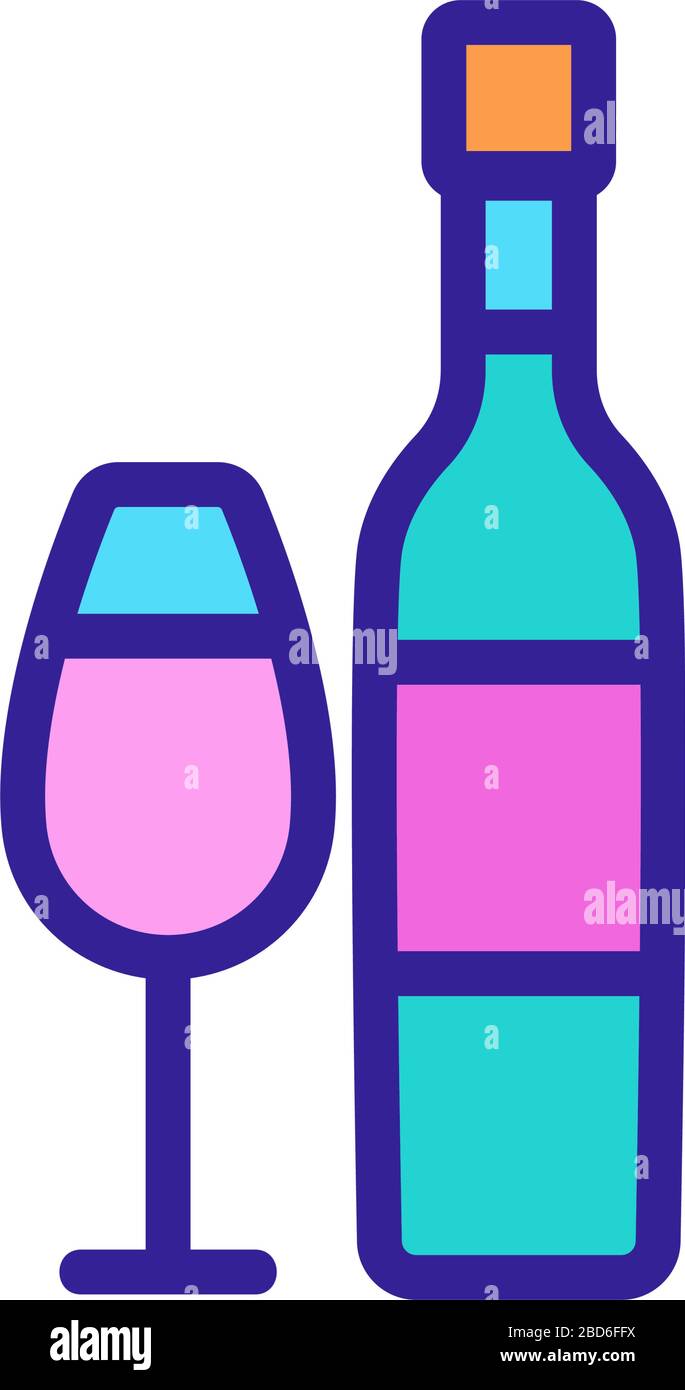 wine bottle glass icon vector outline illustration Stock Vector Image ...