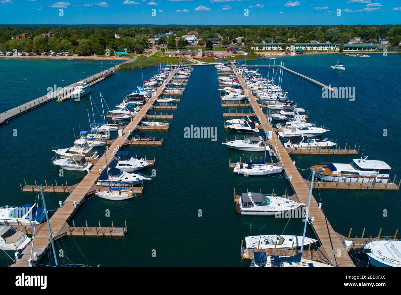 East Tawas Marina Harbor Michigan Stock Photo