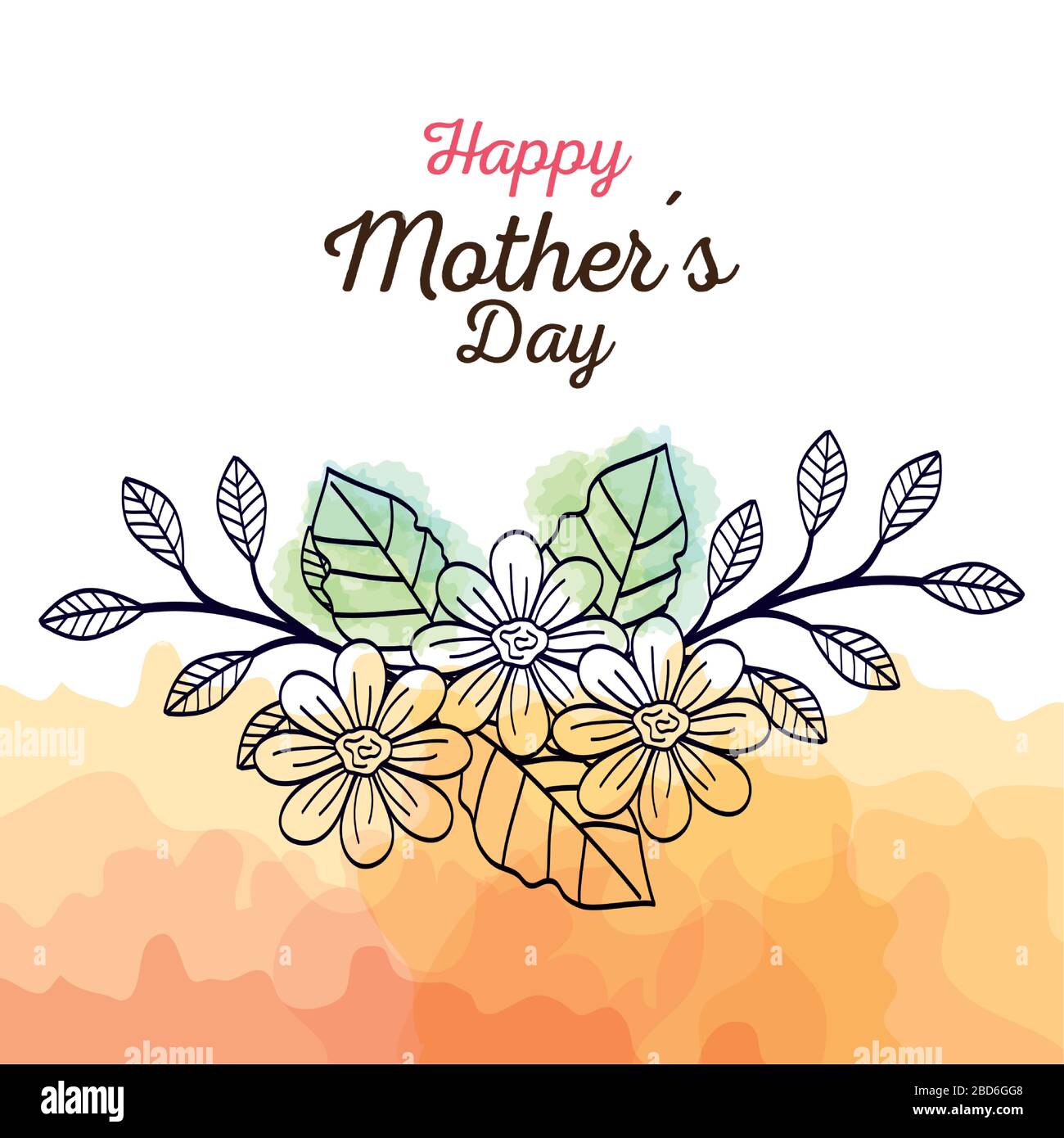 happy mother day card with flowers decoration Stock Vector Image & Art ...