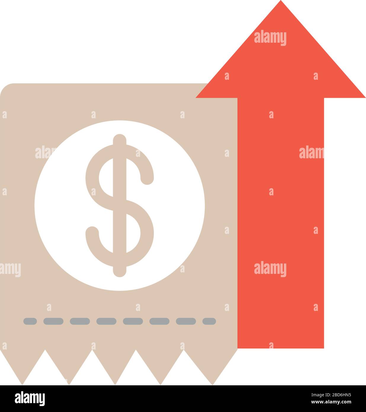 account bill arrow up, rising food prices, flat style icon vector ...
