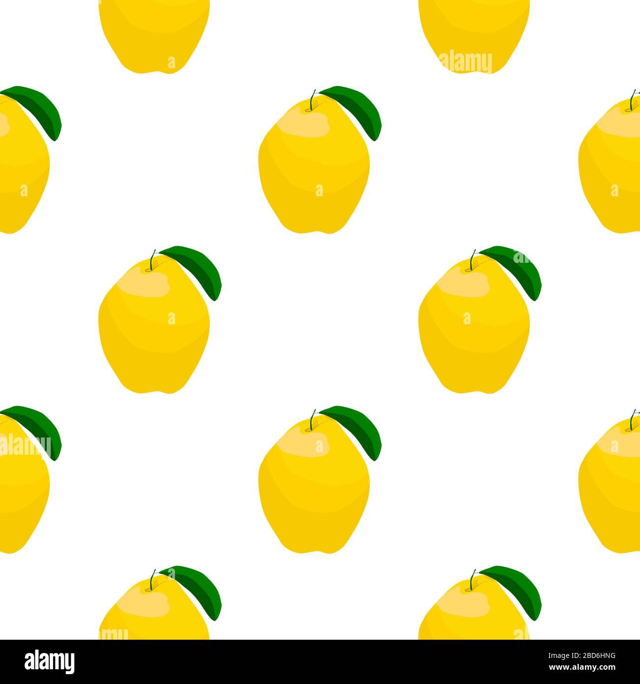 Illustration on theme big colored seamless quince, bright fruit pattern ...