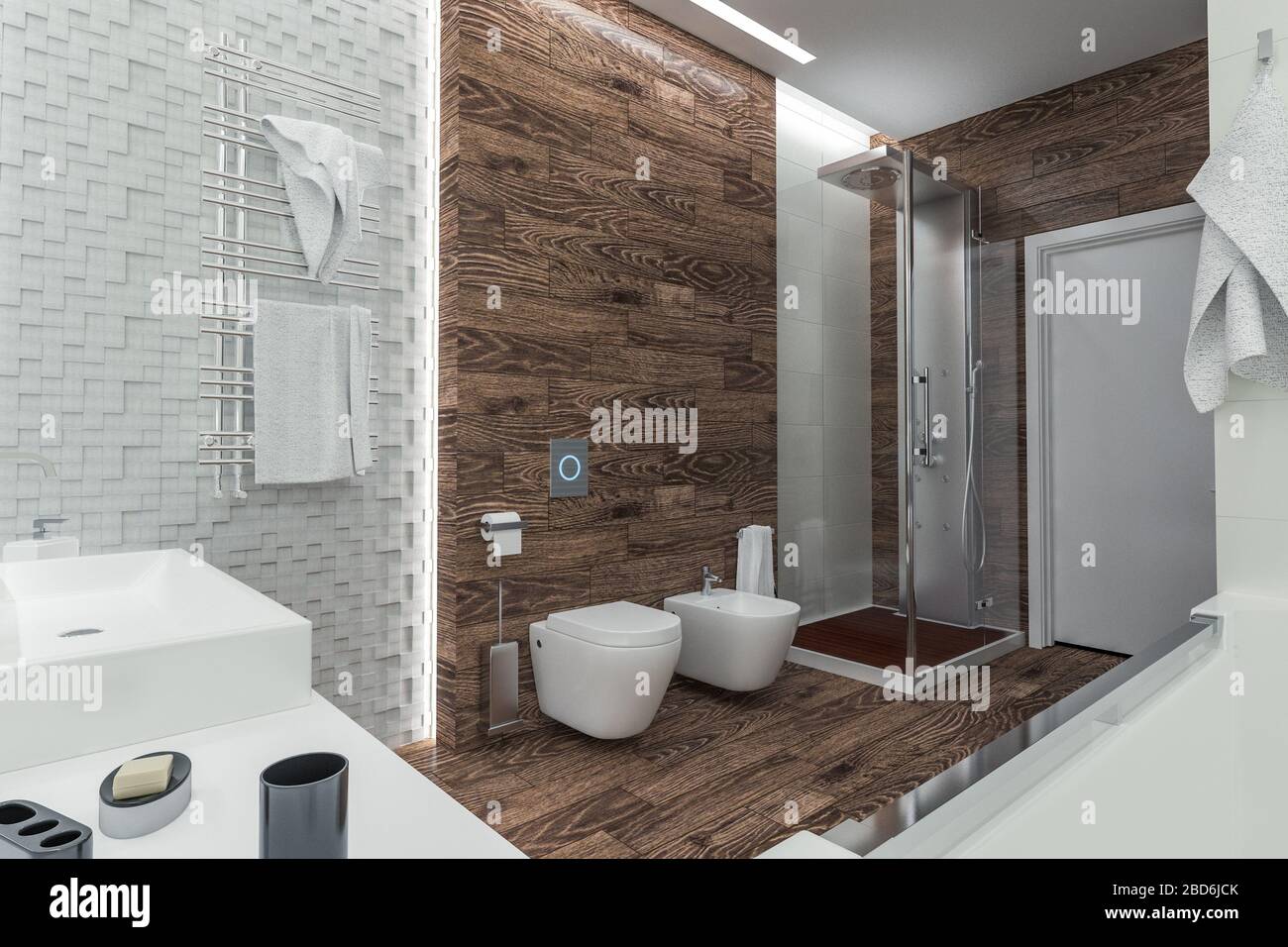 modern design of a bathroom with shower Stock Photo - Alamy